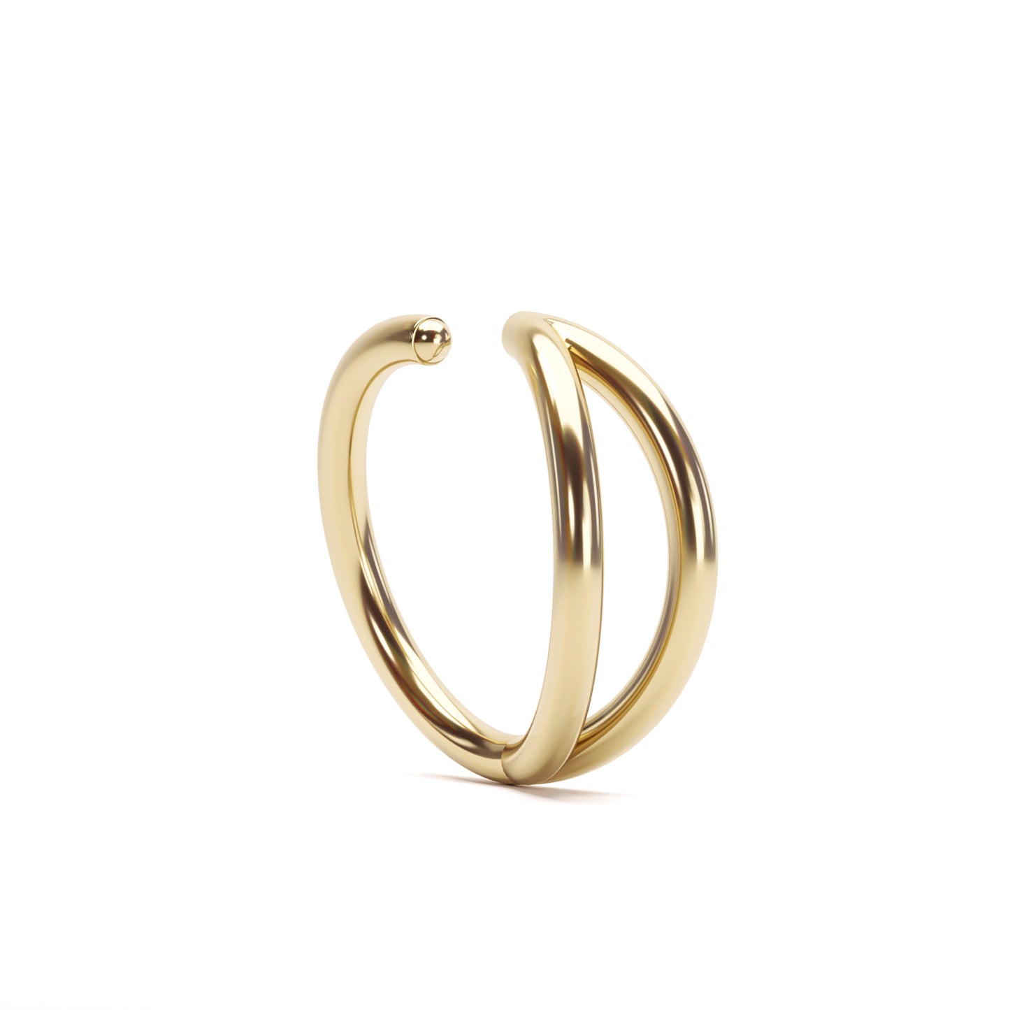 Solid Gold Double Illusion Seamless Hoop
