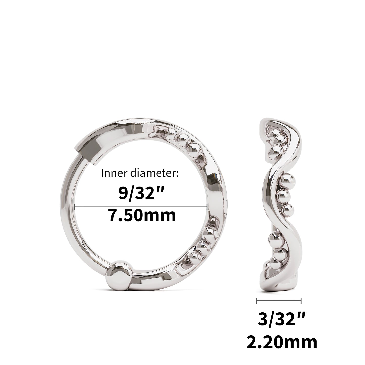 Granulated Curved Clicker Hoop