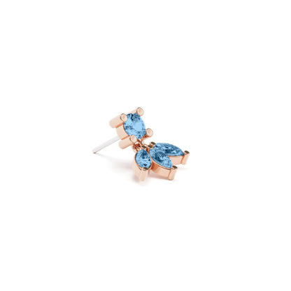 14K Gold Marquise Blue Topaz Lotus Dangle Threadless End