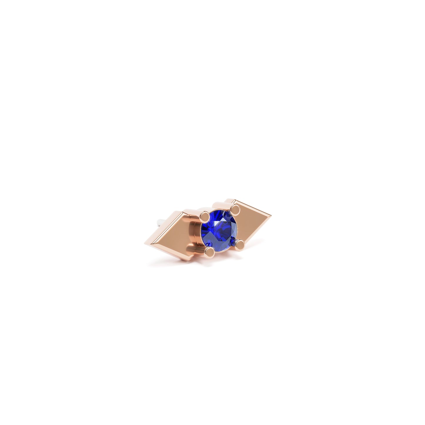 14K Gold Sapphire Double Spike Threadless End