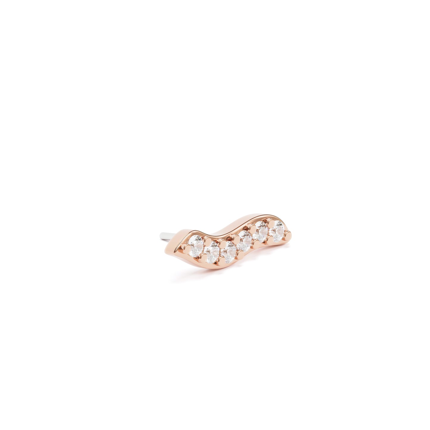 14K Gold Diamond Wave Threadless End