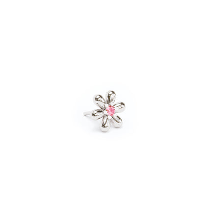 14K Gold Pink Tourmaline Flower Threadless End