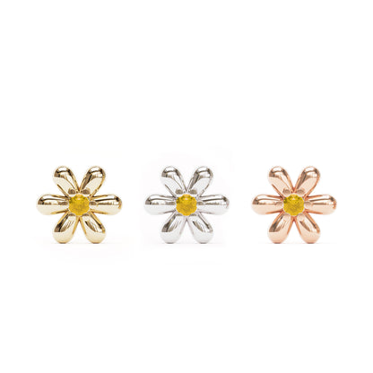 14K Gold Citrine Flower Threadless End