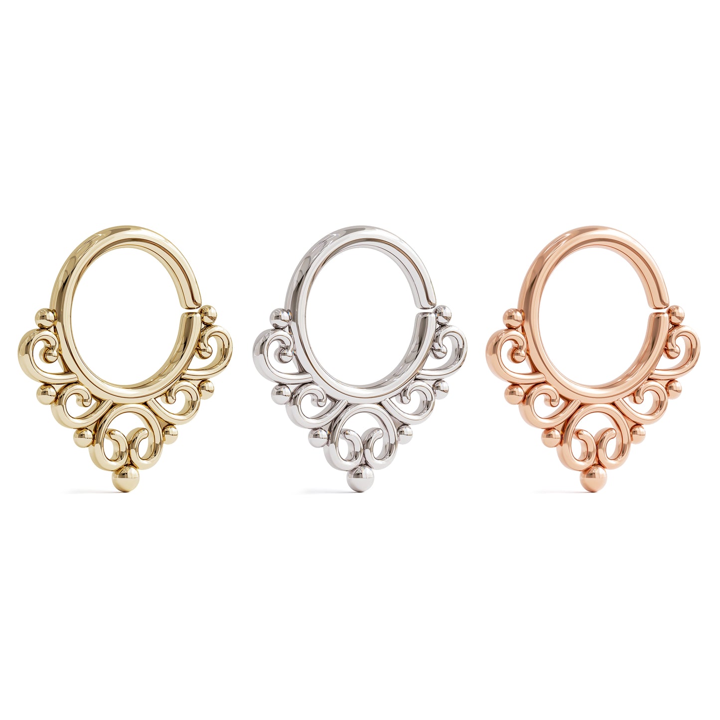 Solid Gold Tribal Seamless Hoop