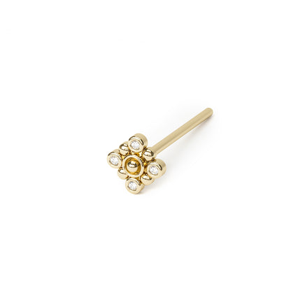 Solid Gold Diamond Square Nose Pin
