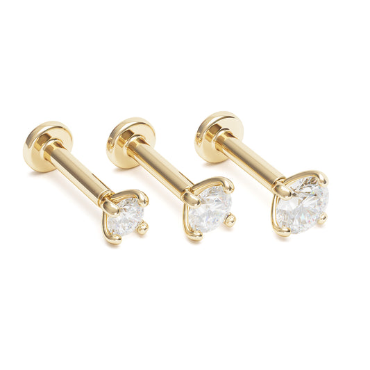 14K Gold Diamond Stud