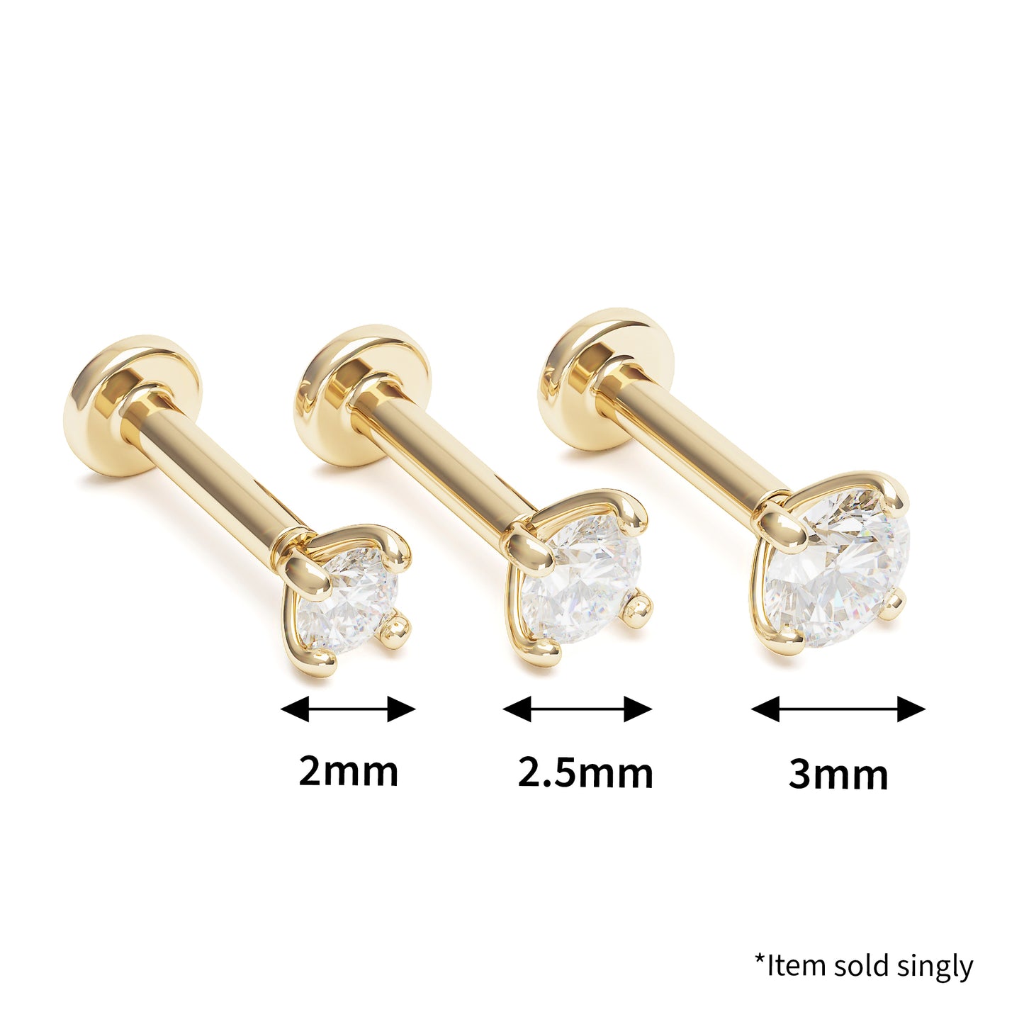 14K Gold Diamond Stud