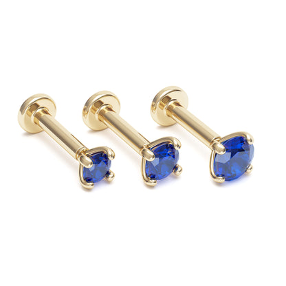 14K Gold Sapphire Stud