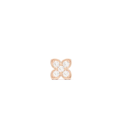 14K Gold Prong-Set Diamond Clover Threadless End