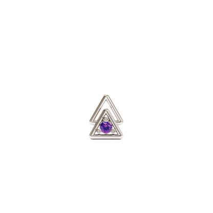 14K Gold Amethyst Double Triangle Threadless End