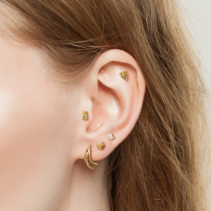 14K Gold Citrine Double Triangle Threadless End