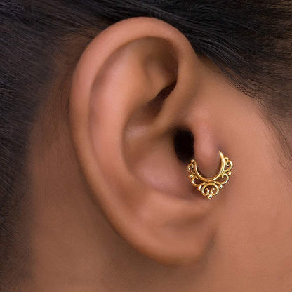 Solid Gold Tribal Seamless Hoop