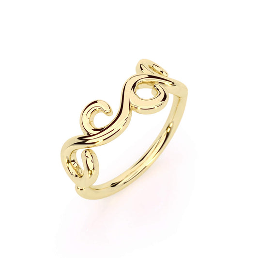 Solid Gold Swirly Seamless Hoop