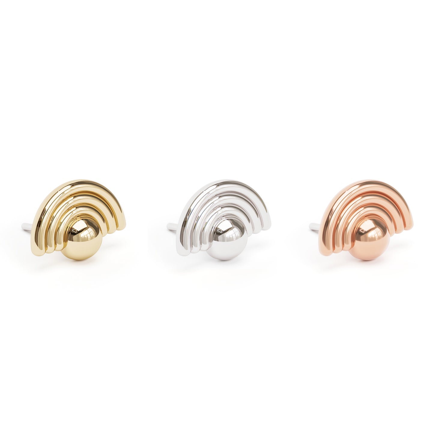 14K Gold Rainbow Threadless End