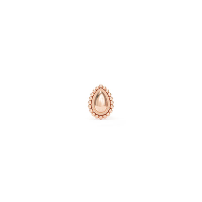 14K Gold Beaded Teardrop Threadless End