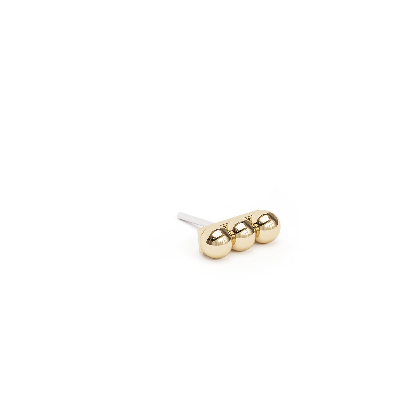 14K Gold Trio Beaded Threadless End