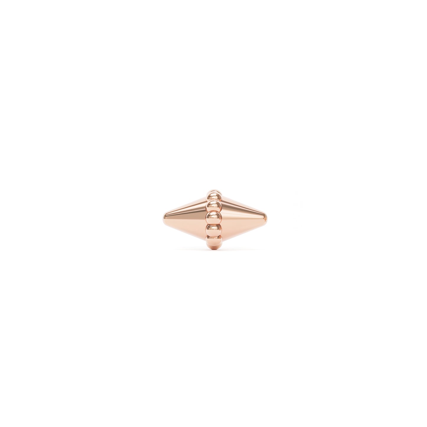 14K Gold Beaded Spike Threadless End