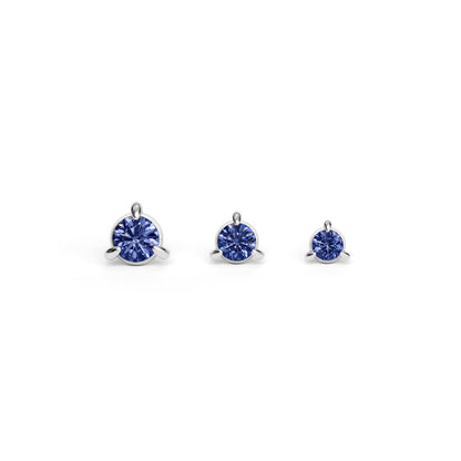 14K Gold 3-Prong Sapphire Threadless End