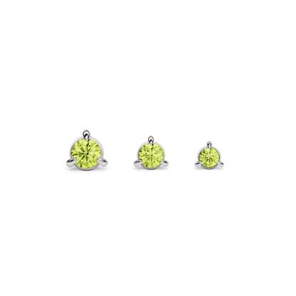 14K Gold 3-Prong Peridot Threadless End