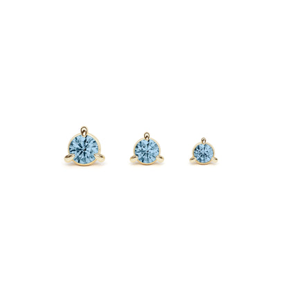 14K Gold 3-Prong Blue Topaz Threadless End