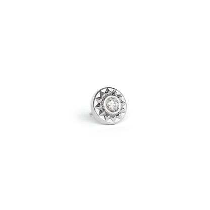 14K Gold Diamond Sunflower Threadless End