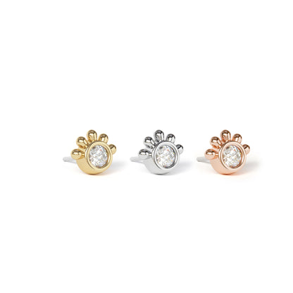 14K Gold Diamond Blossom Threadless End