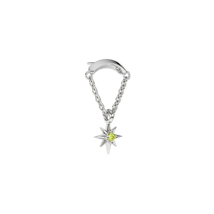 14K Gold Peridot Starburst Chain Threadless End