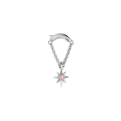 14K Gold Pink Tourmaline Starburst Chain Threadless End