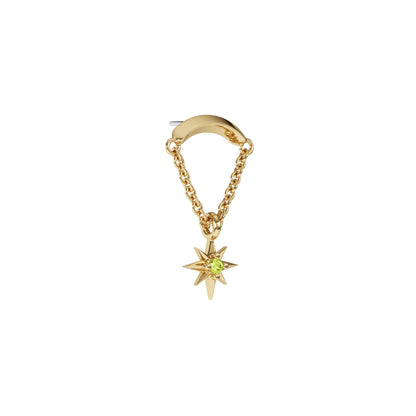 14K Gold Peridot Starburst Chain Threadless End