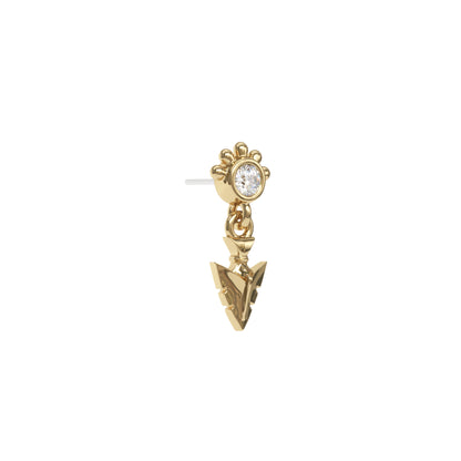 14K Gold Diamond Arrowhead Dangle Threadless End