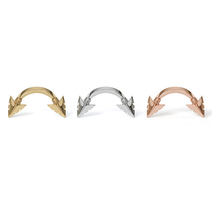 14K Gold Curved Arrowhead Threadless End