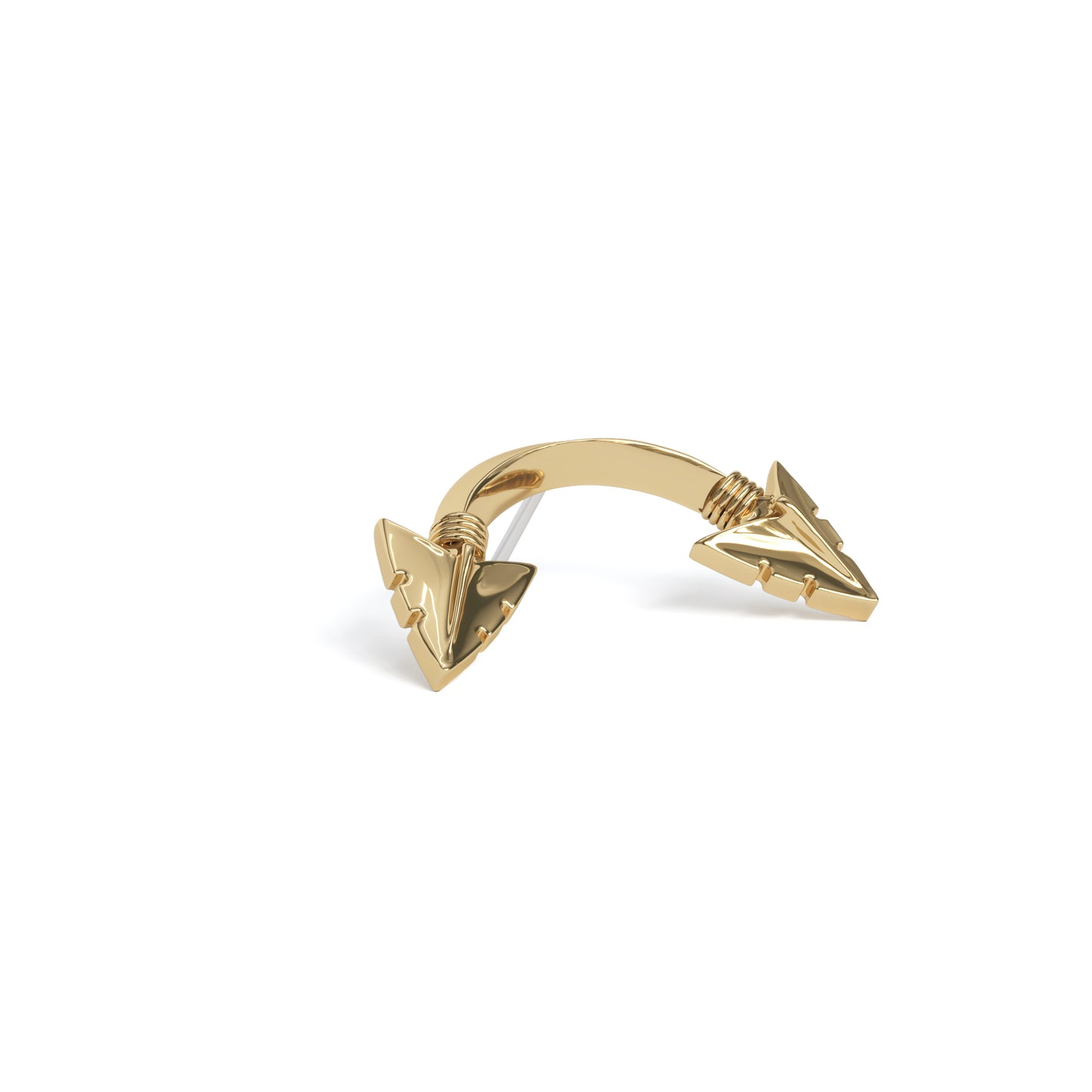 14K Gold Curved Arrowhead Threadless End