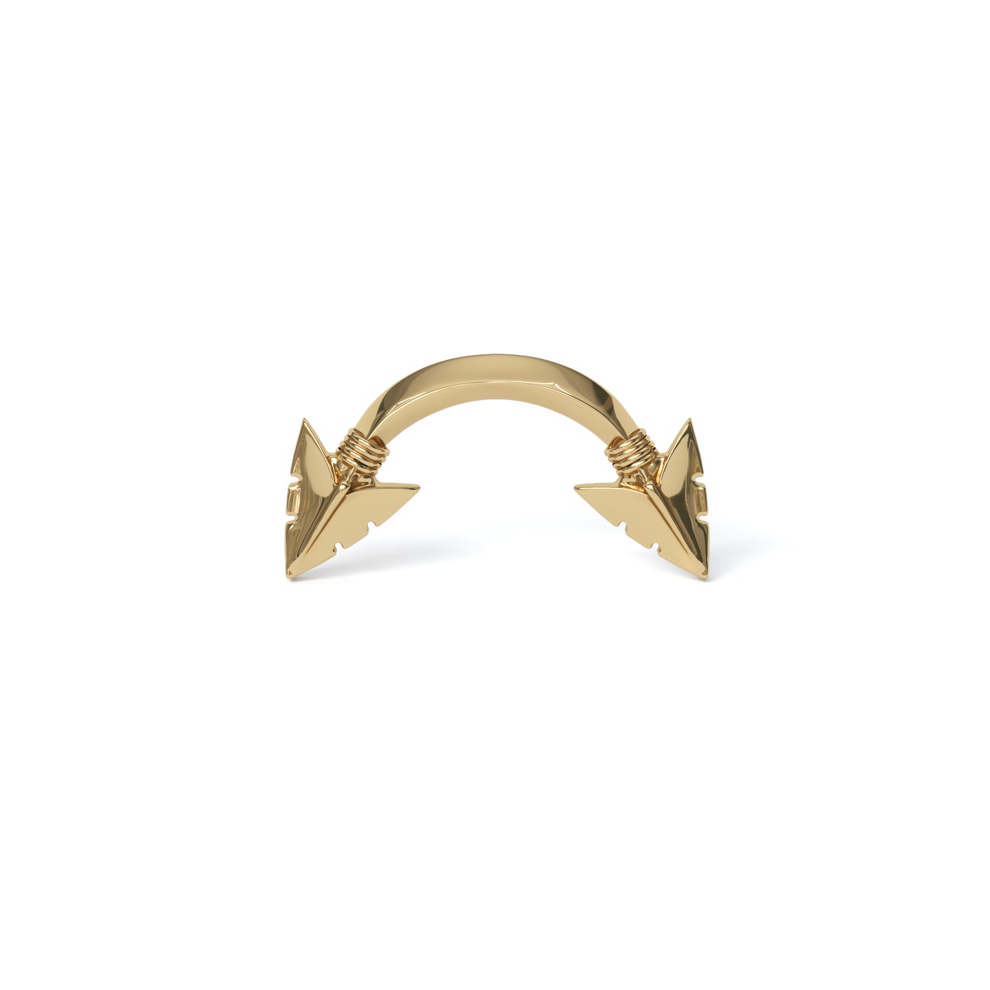 14K Gold Curved Arrowhead Threadless End
