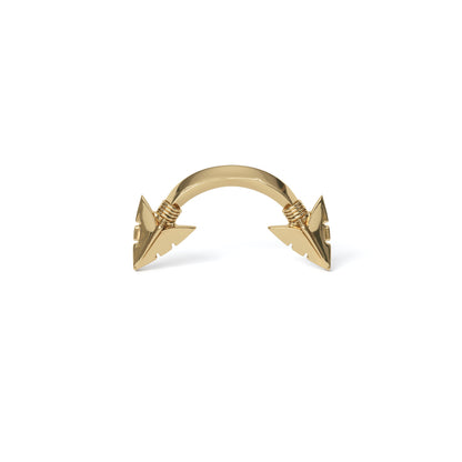 14K Gold Curved Arrowhead Threadless End