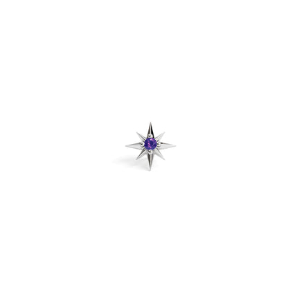 14K Gold Amethyst Starburst Threadless End