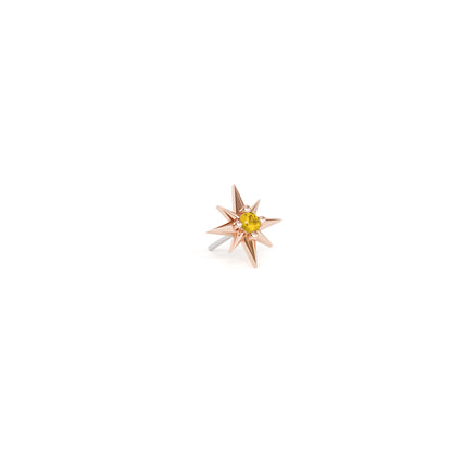 14K Gold Citrine Starburst Threadless End