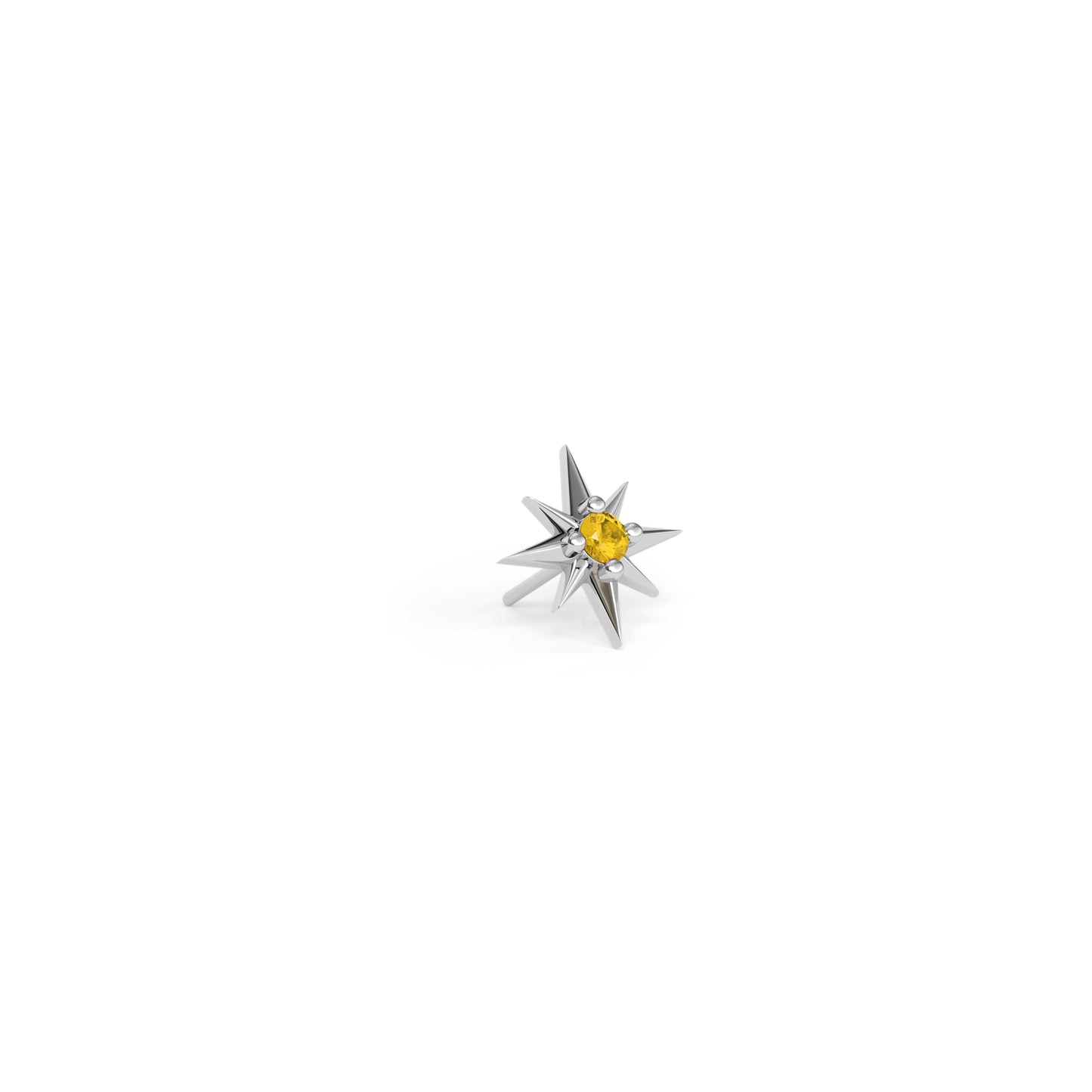 14K Gold Citrine Starburst Threadless End