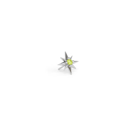 14K Gold Peridot Starburst Threadless End