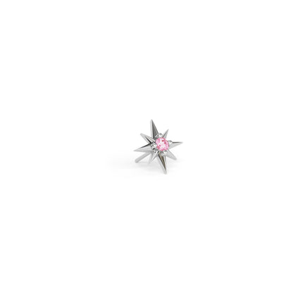 14K Gold Pink Tourmaline Starburst Threadless End