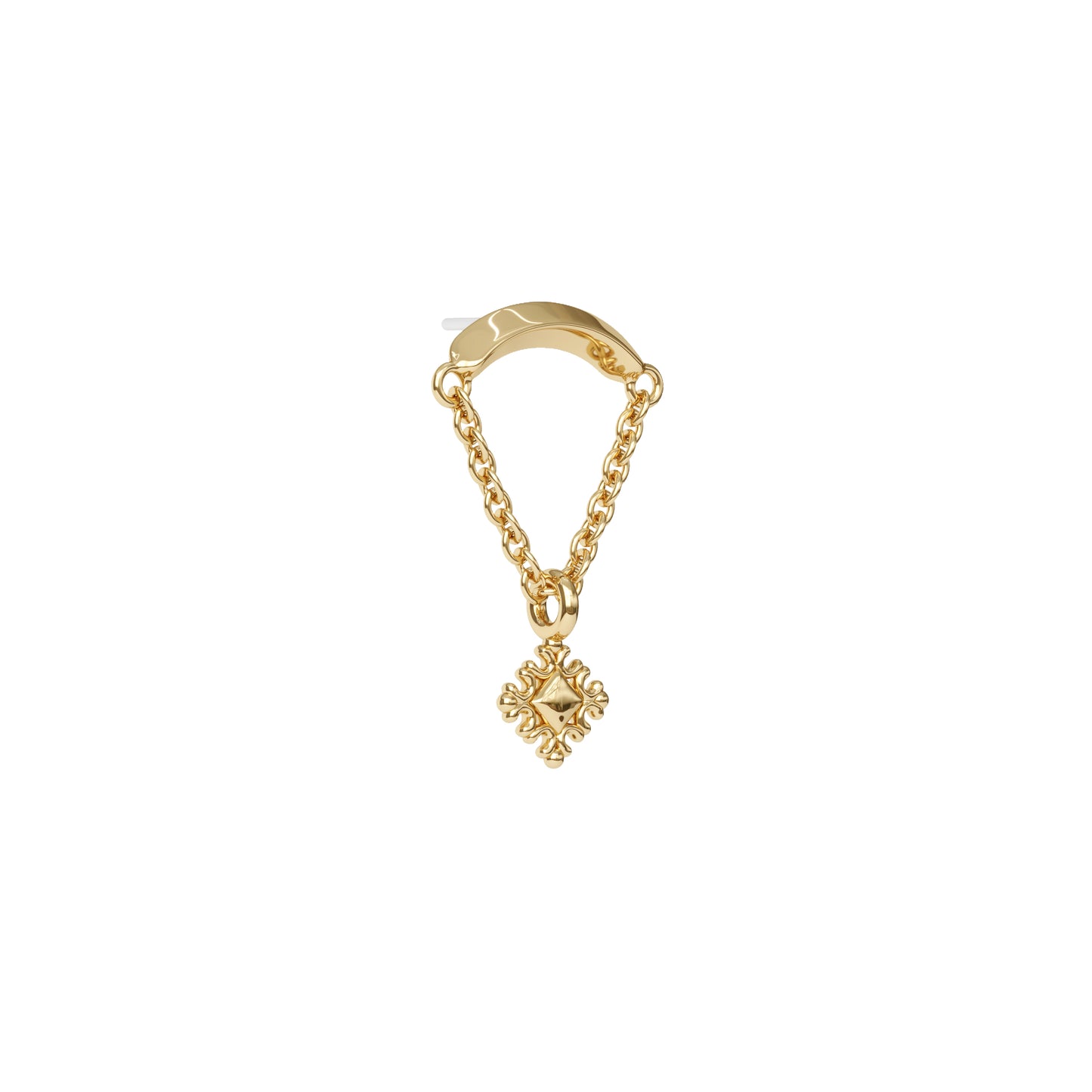14K Gold Ornate Chain Threadless End