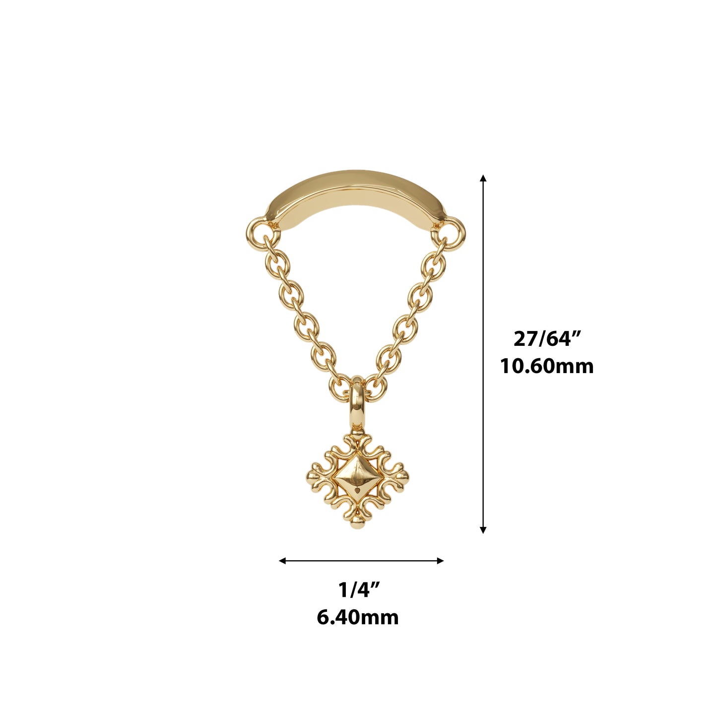 14K Gold Ornate Chain Threadless End