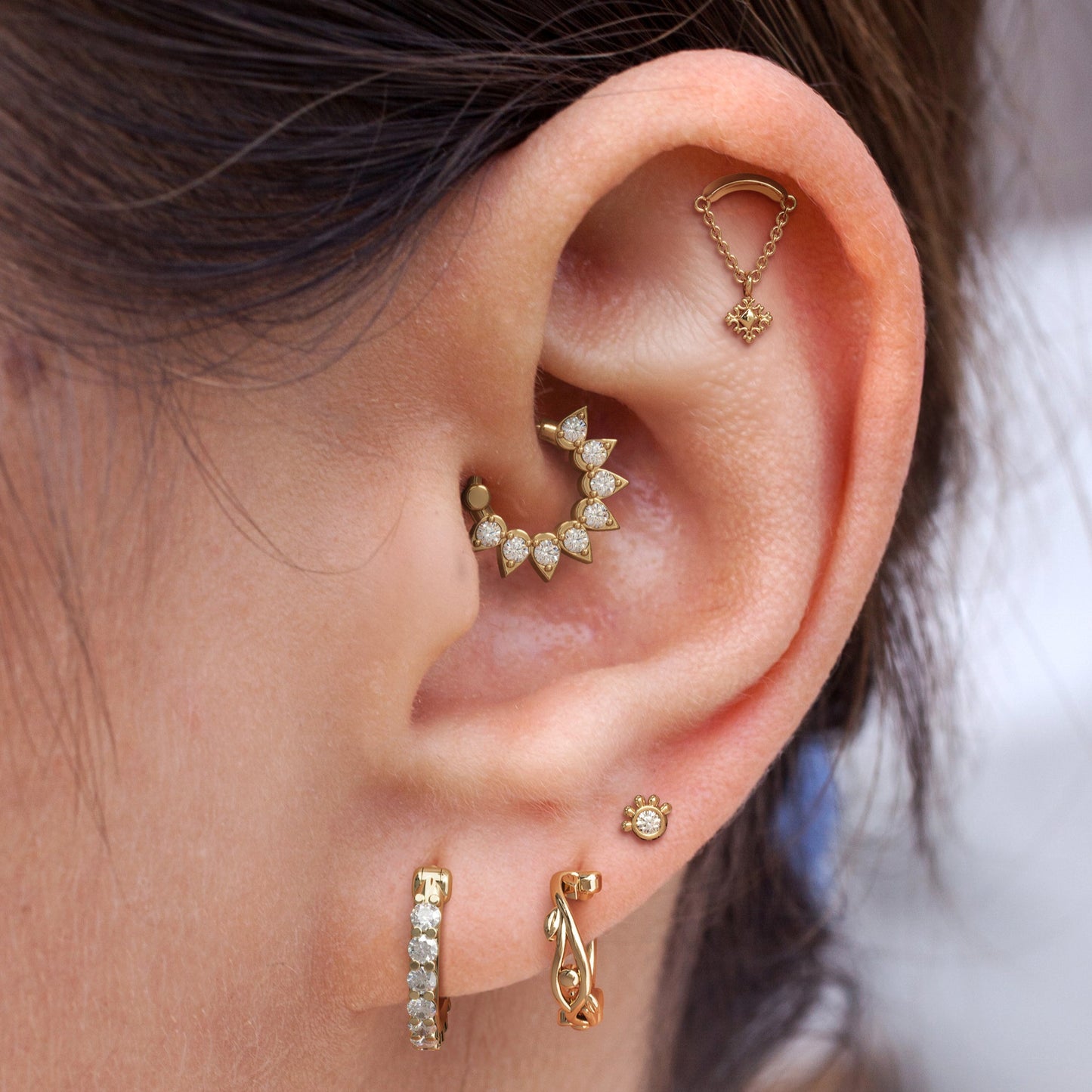 14K Gold Ornate Chain Threadless End