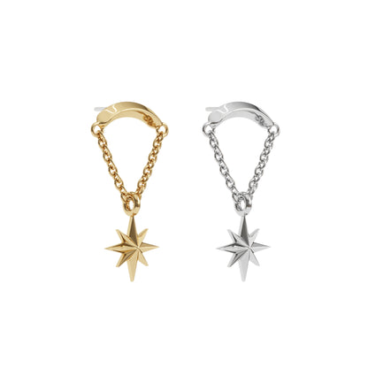 14K Gold Starburst Chain Threadless End