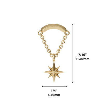 14K Gold Starburst Chain Threadless End