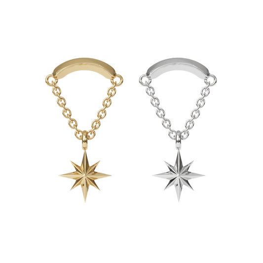 14K Gold Starburst Chain Threadless End