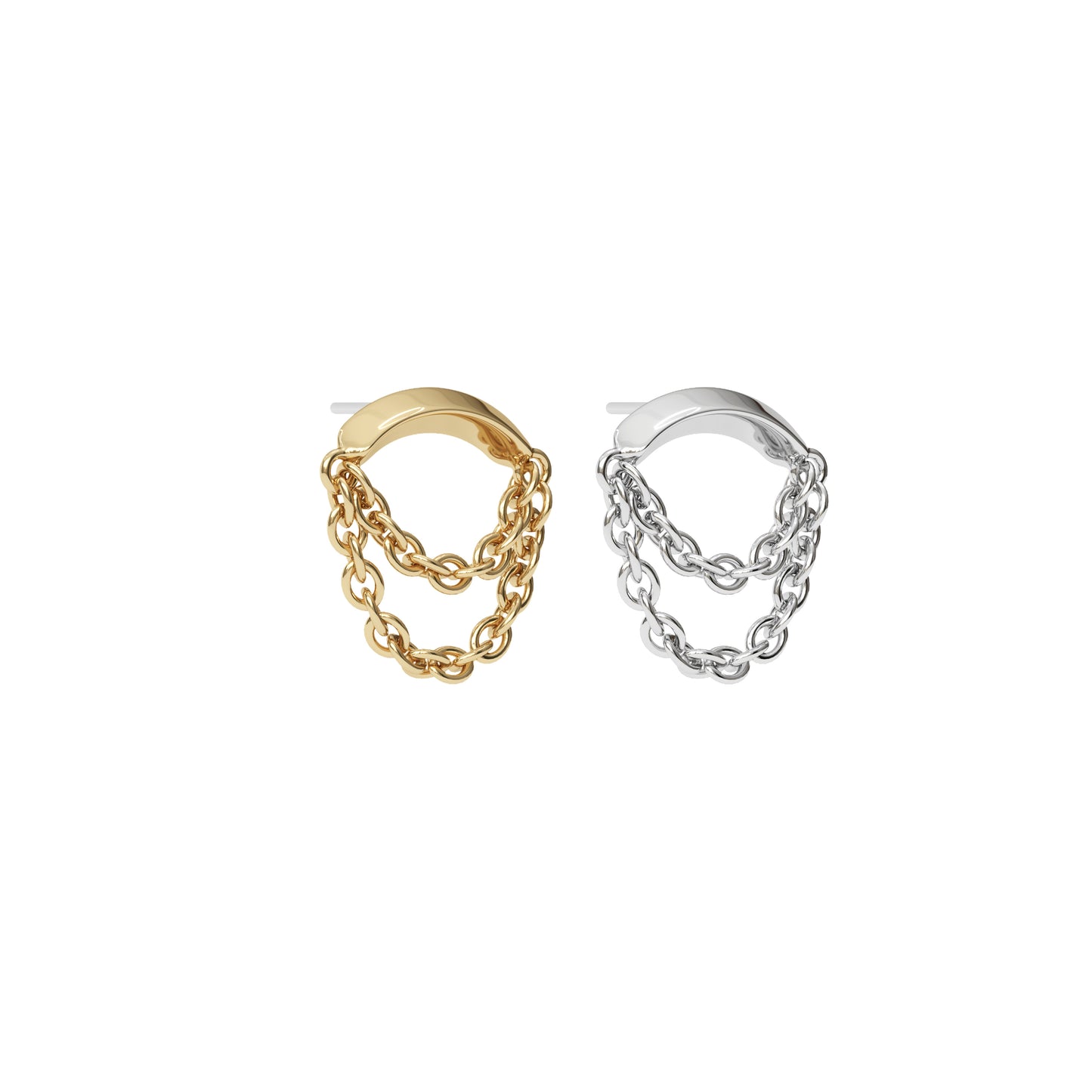 14K Gold Double Chain Threadless End