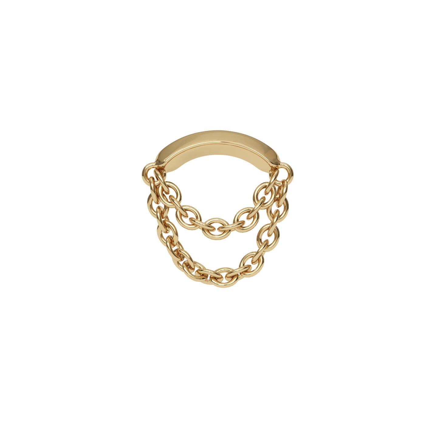 14K Gold Double Chain Threadless End