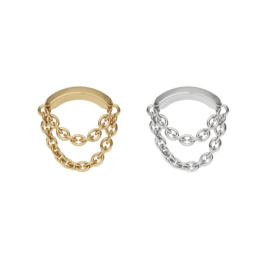 14K Gold Double Chain Threadless End