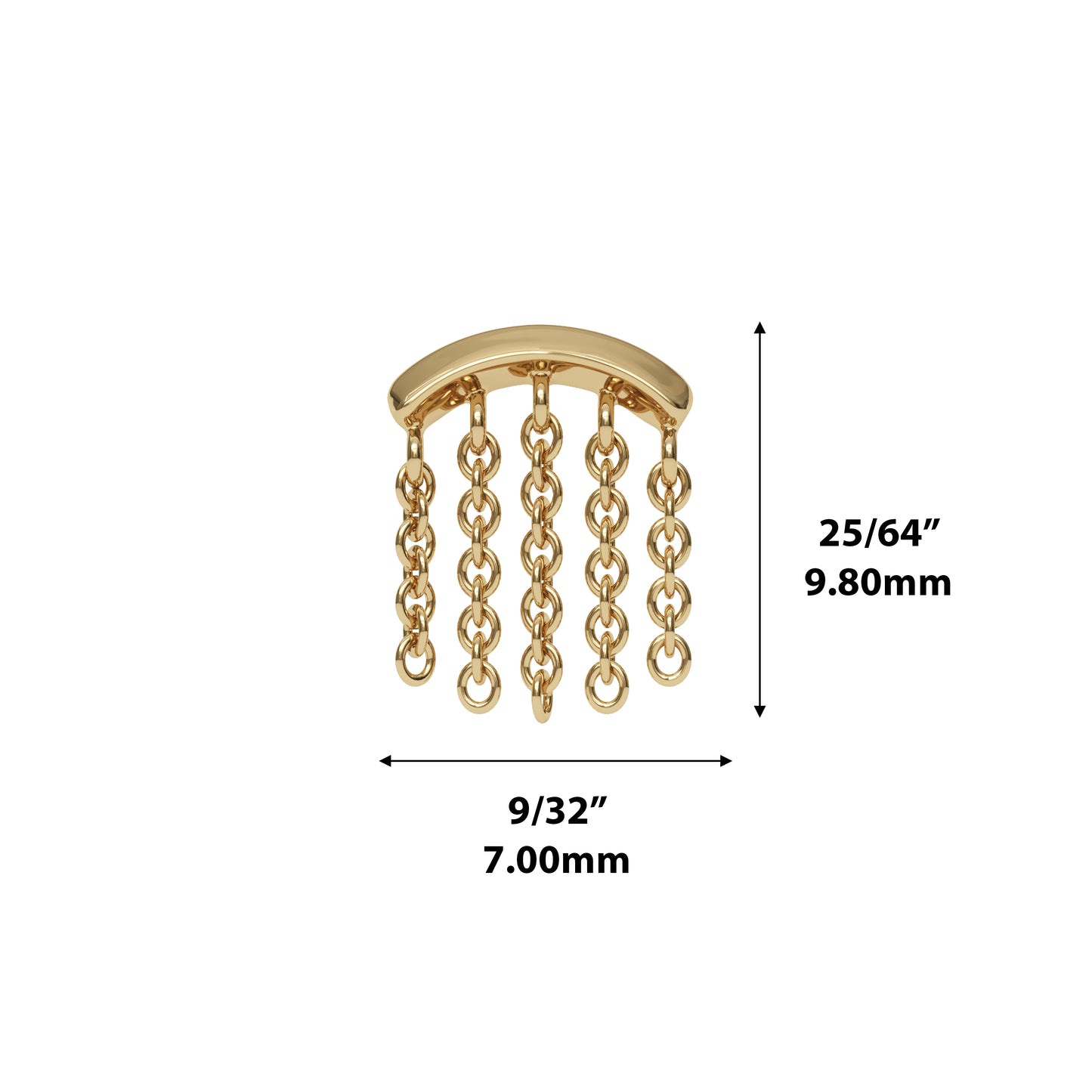 14K Gold Chandelier Chain Threadless End
