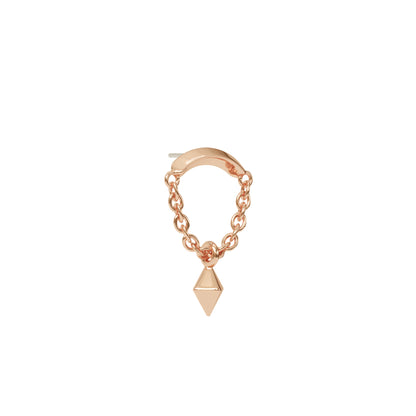 14K Gold Pyramid Chain Threadless End